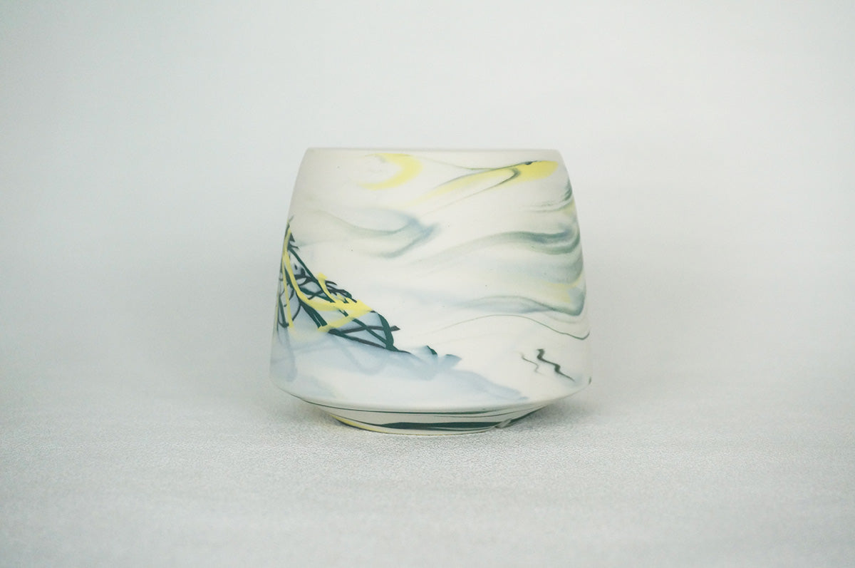 056 marble 富士型植木鉢 L