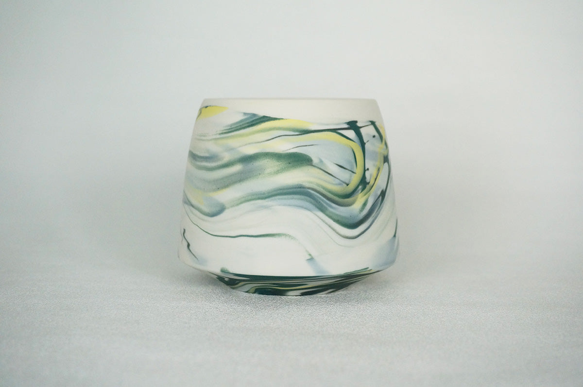 056 marble 富士型植木鉢 L