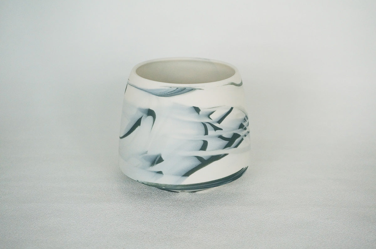 056 marble 富士型植木鉢 L