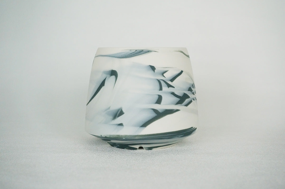 056 marble 富士型植木鉢 L