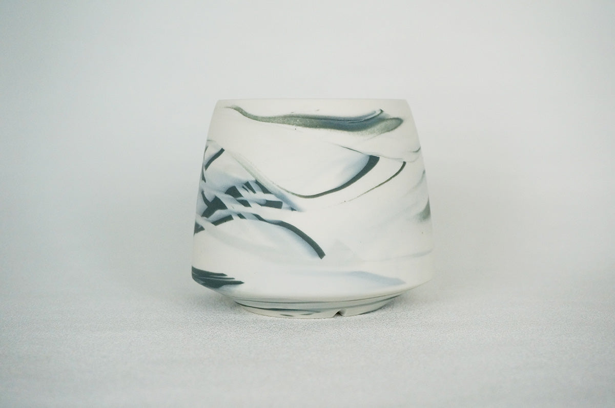 056 marble 富士型植木鉢 L