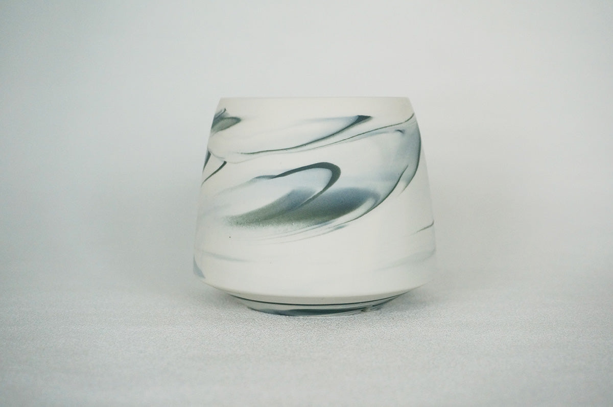 056 marble 富士型植木鉢 L