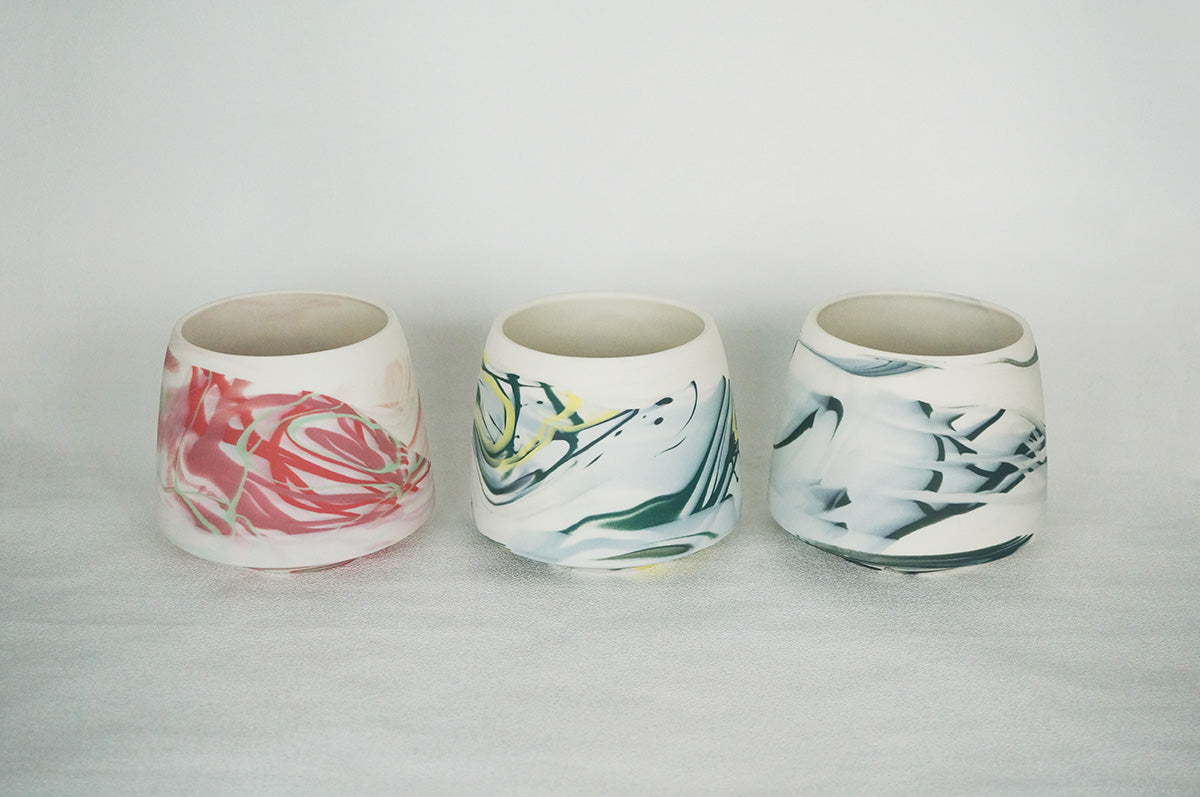 056 marble 富士型植木鉢 L