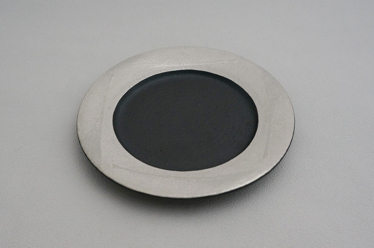 57 銀彩 釉彩 5寸リム皿