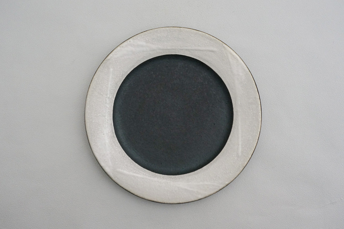 58 銀彩 釉彩 6寸リム皿