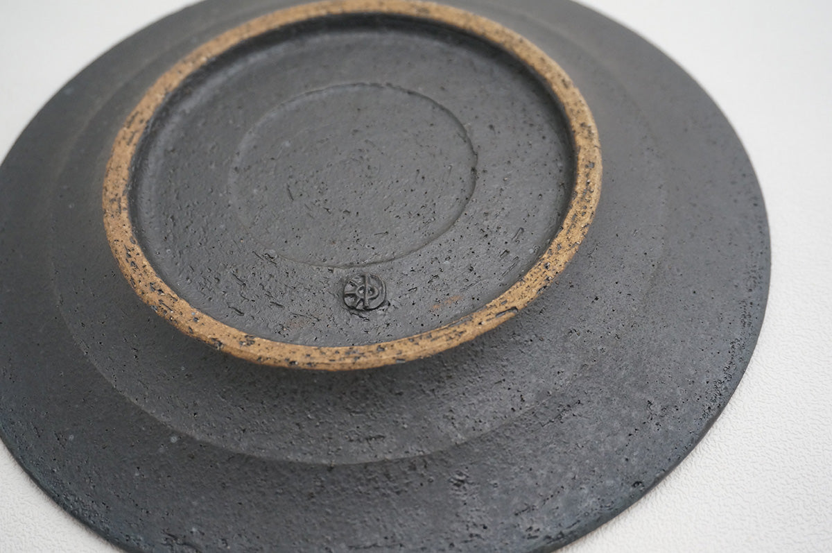 58 銀彩 釉彩 6寸リム皿