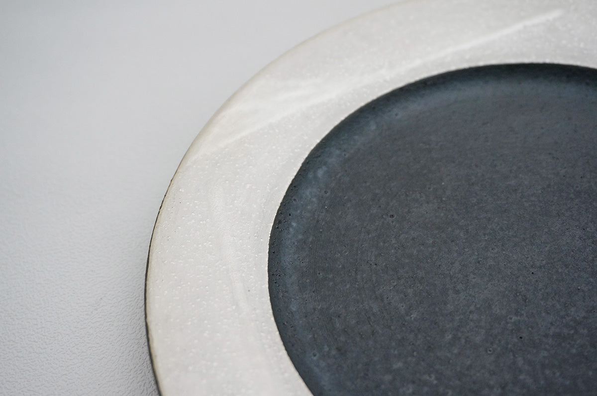 58 銀彩 釉彩 6寸リム皿
