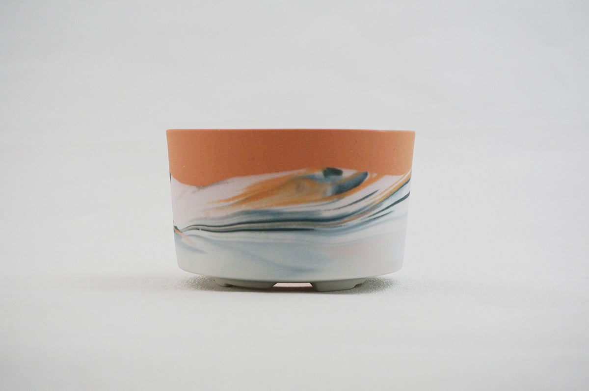 059 marble 円柱鉢L