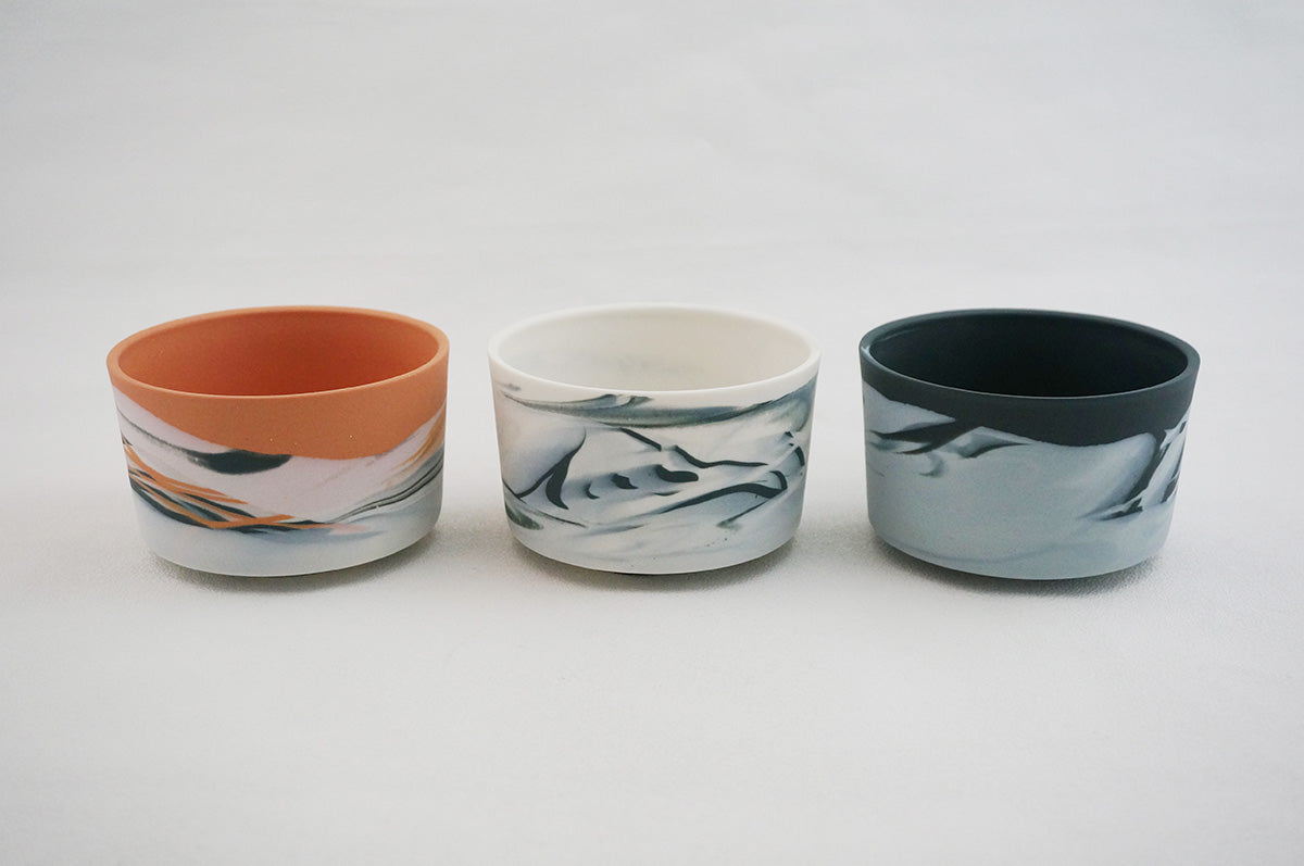 059 marble 円柱鉢L