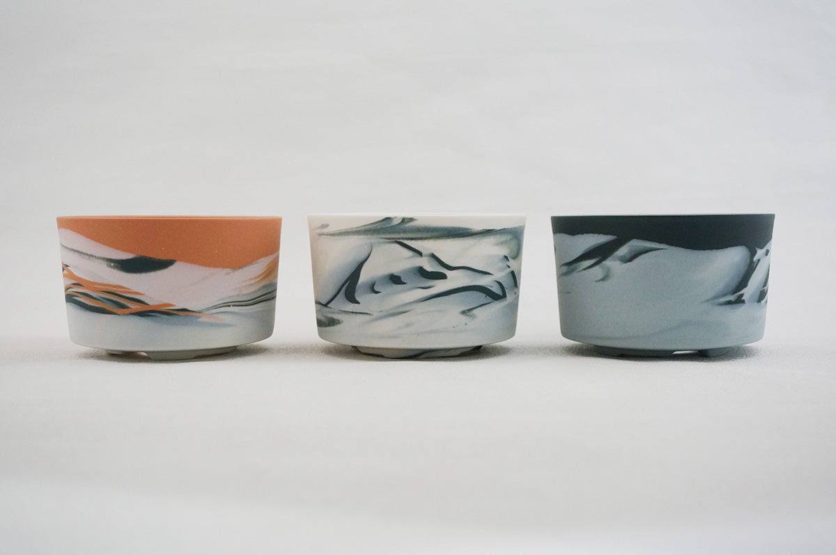 059 marble 円柱鉢L