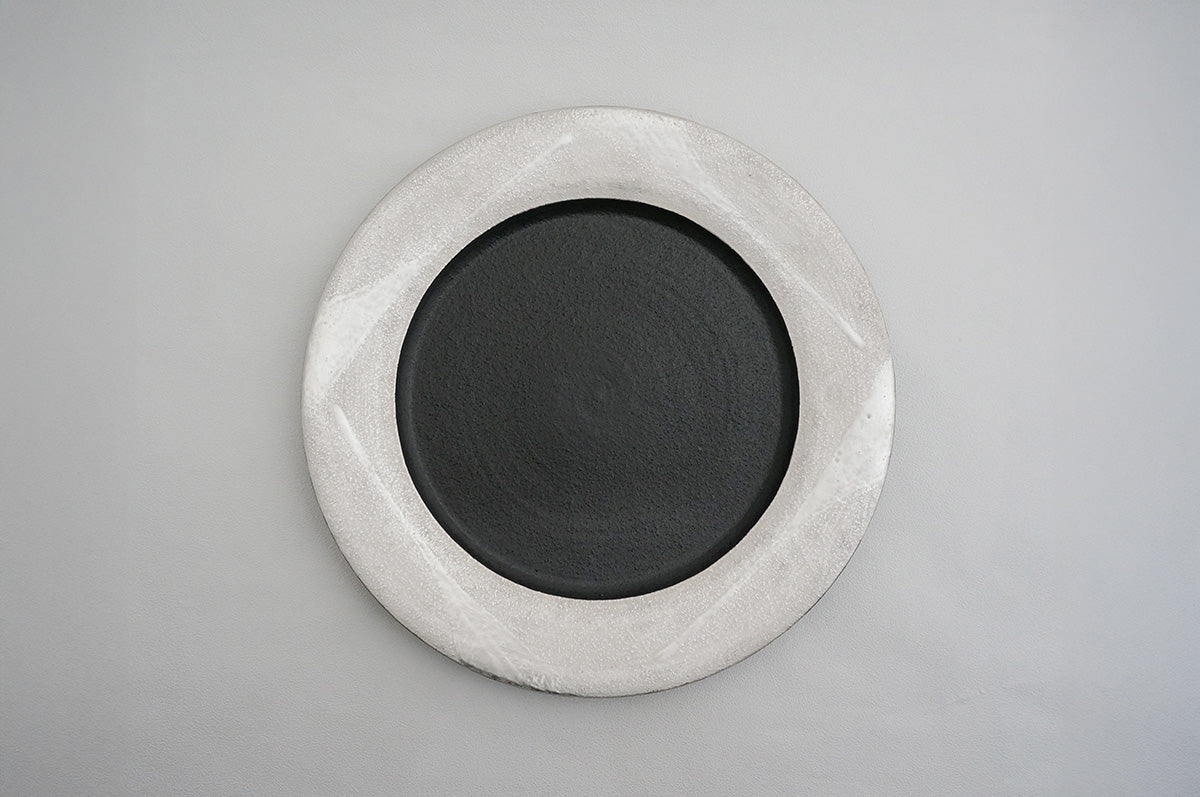 60 銀彩 釉彩 9寸リム皿