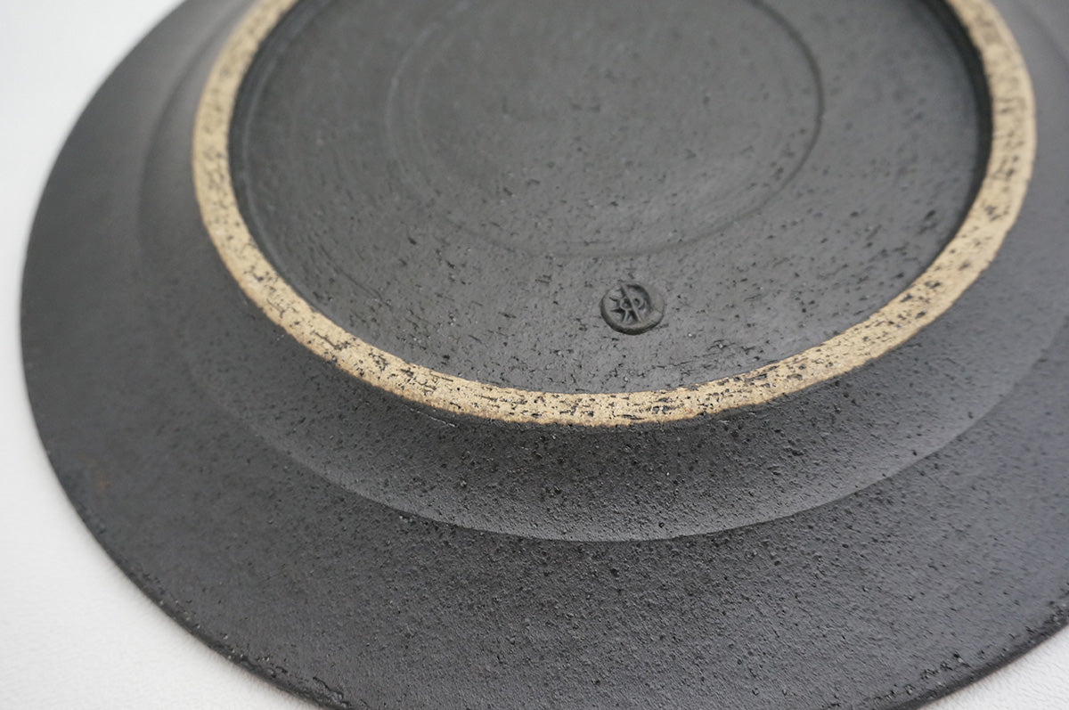 60 銀彩 釉彩 9寸リム皿