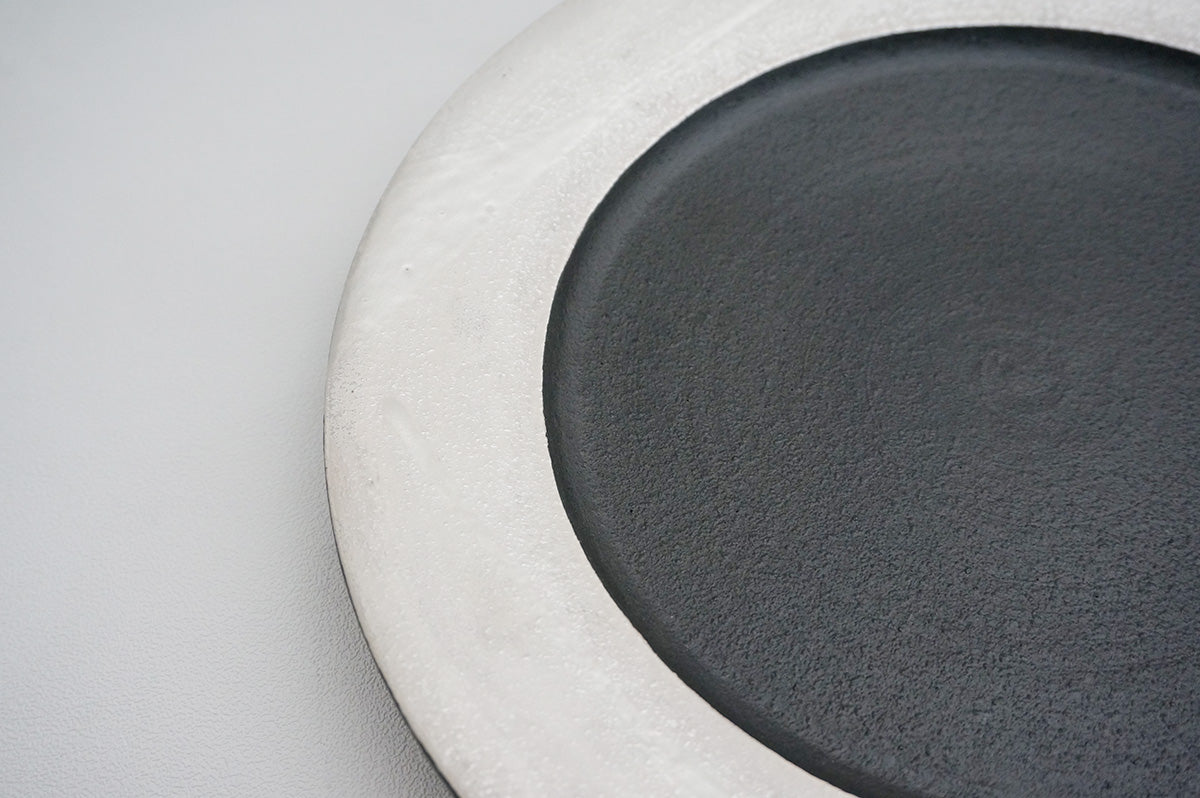 60 銀彩 釉彩 9寸リム皿