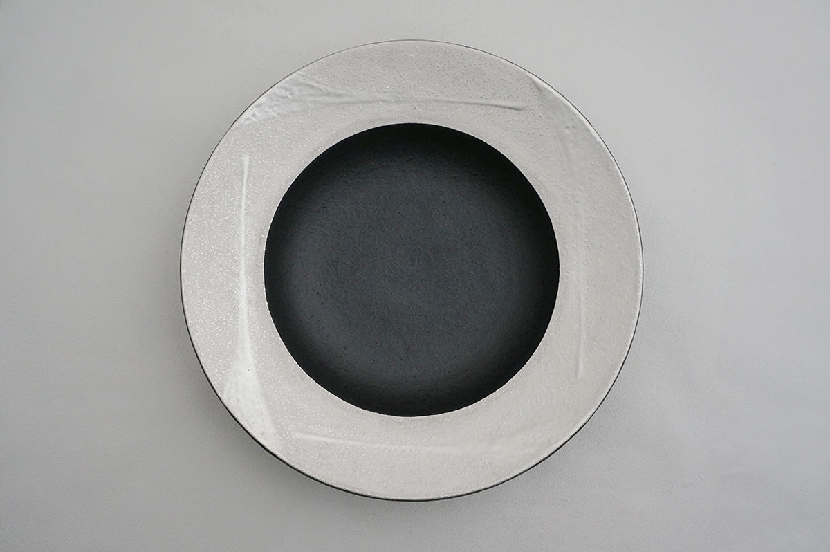 61 銀彩 釉彩 8寸リム鉢