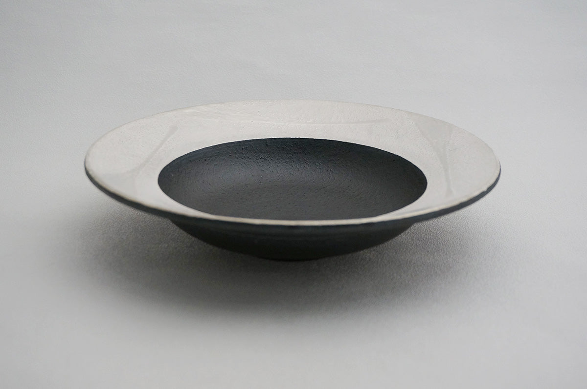 62 銀彩 釉彩 7寸リム鉢