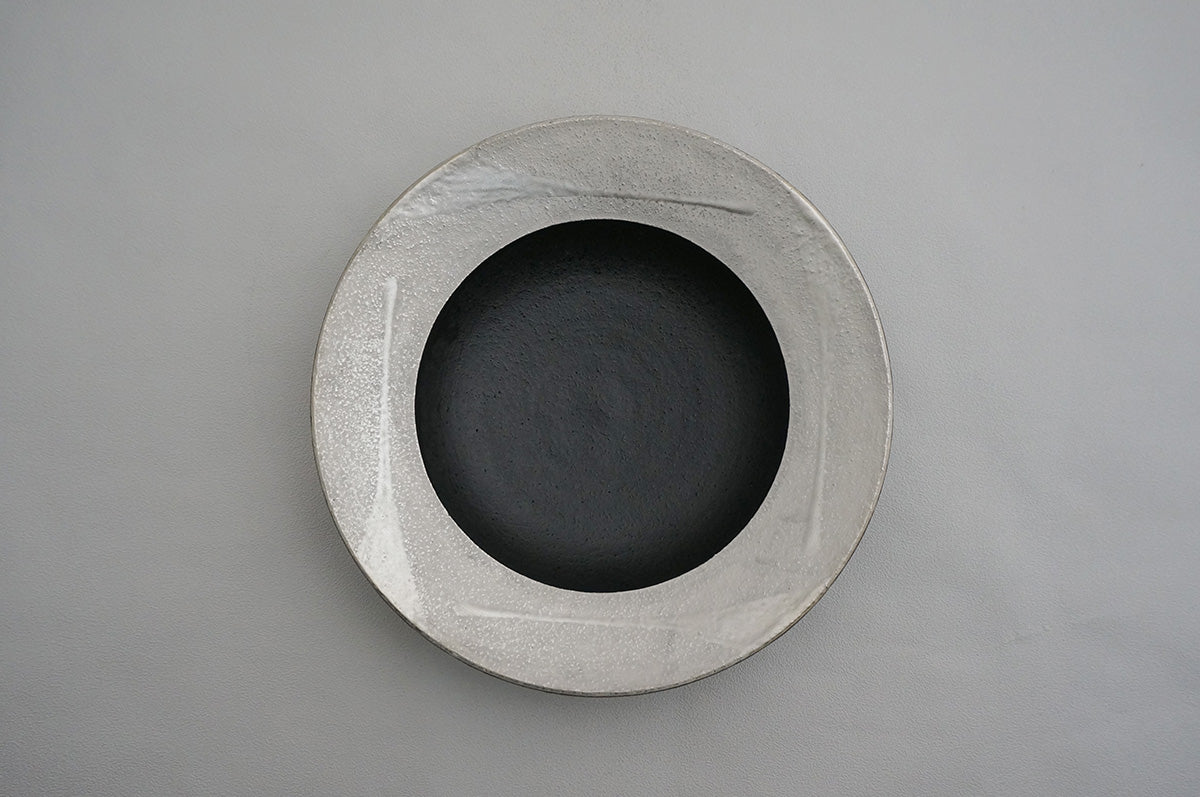 62 銀彩 釉彩 7寸リム鉢