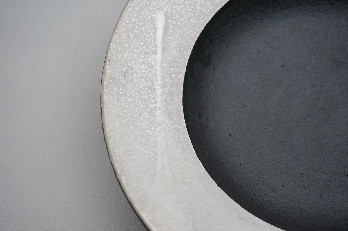 62 銀彩 釉彩 7寸リム鉢