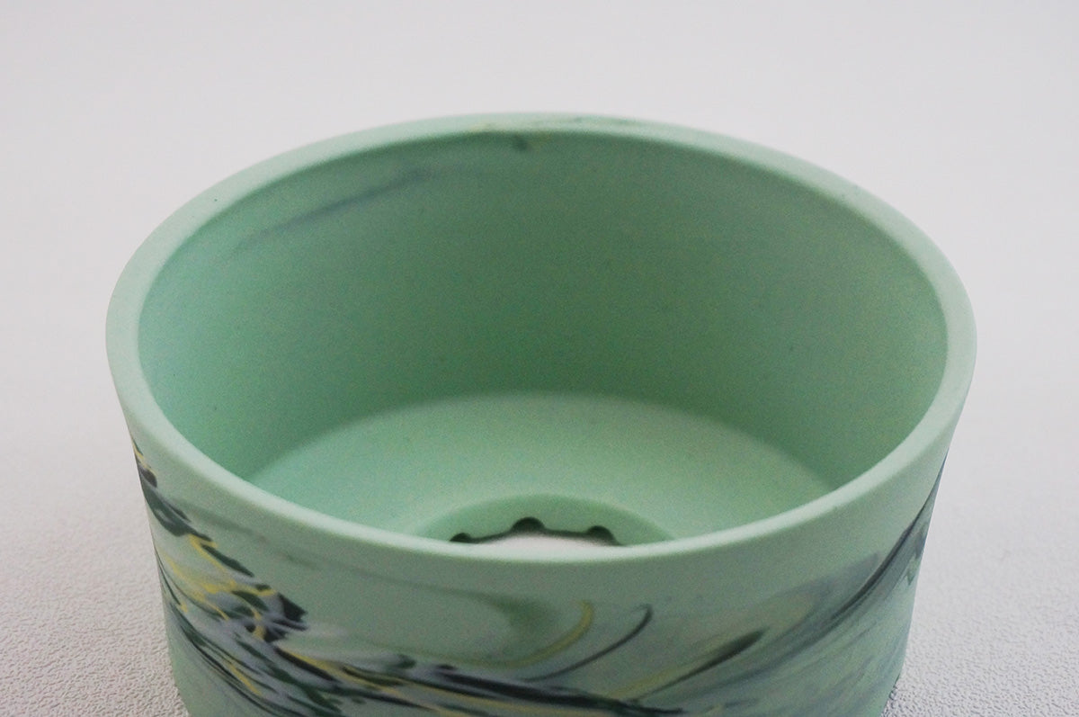 064 marble 円柱浅鉢