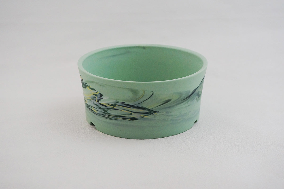 064 marble 円柱浅鉢
