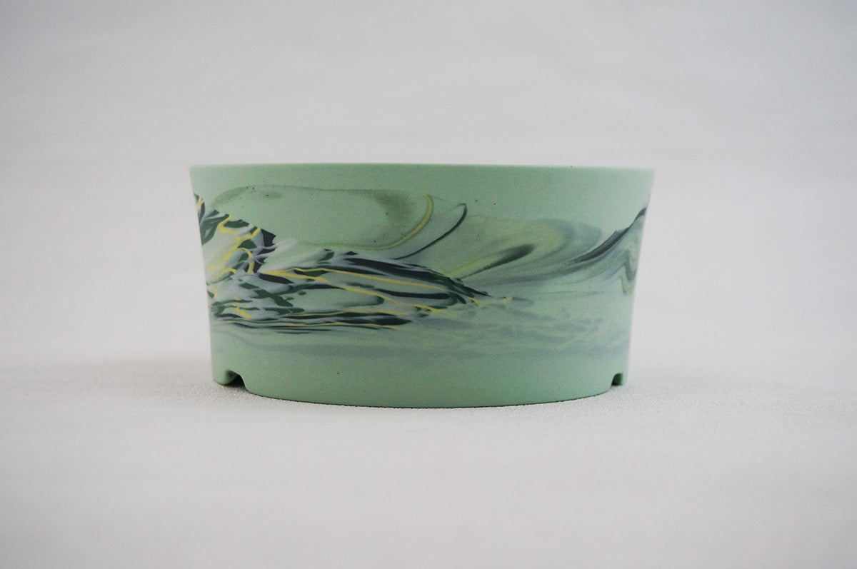 064 marble 円柱浅鉢