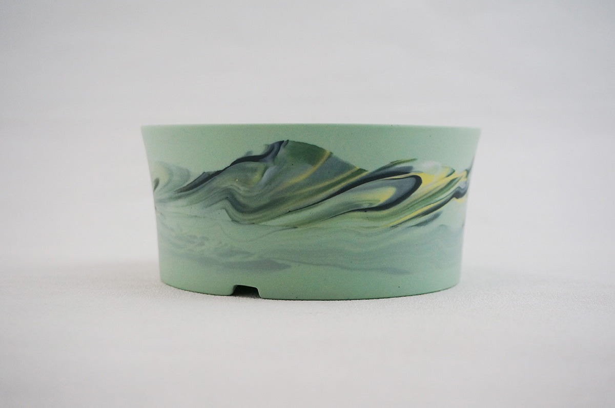 064 marble 円柱浅鉢