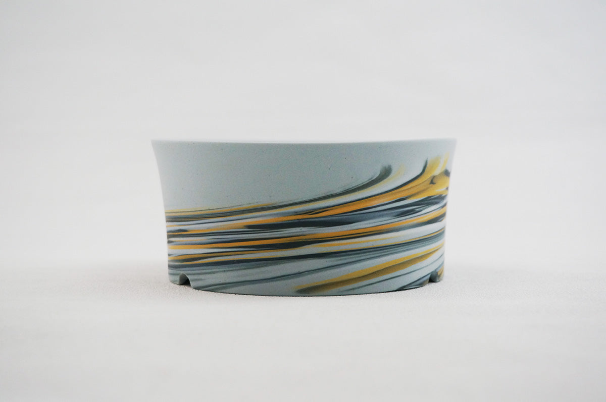 064 marble 円柱浅鉢