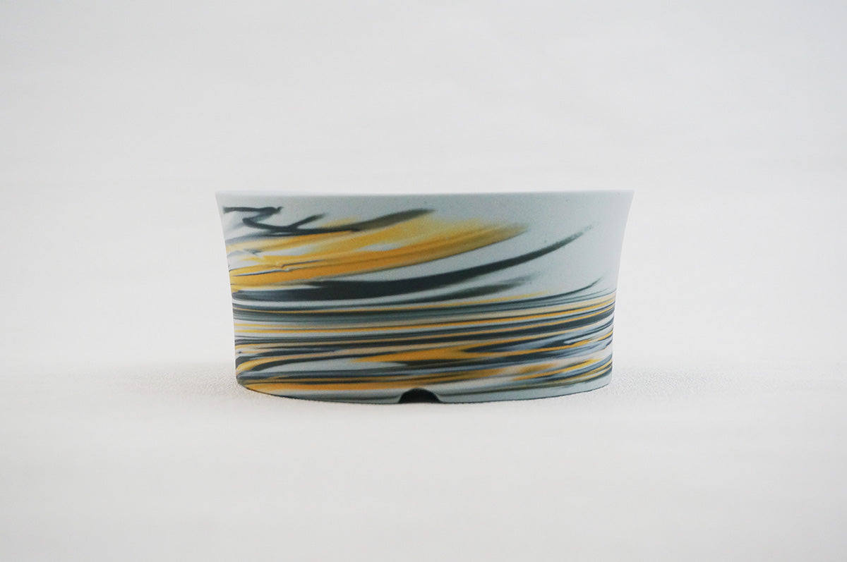 064 marble 円柱浅鉢