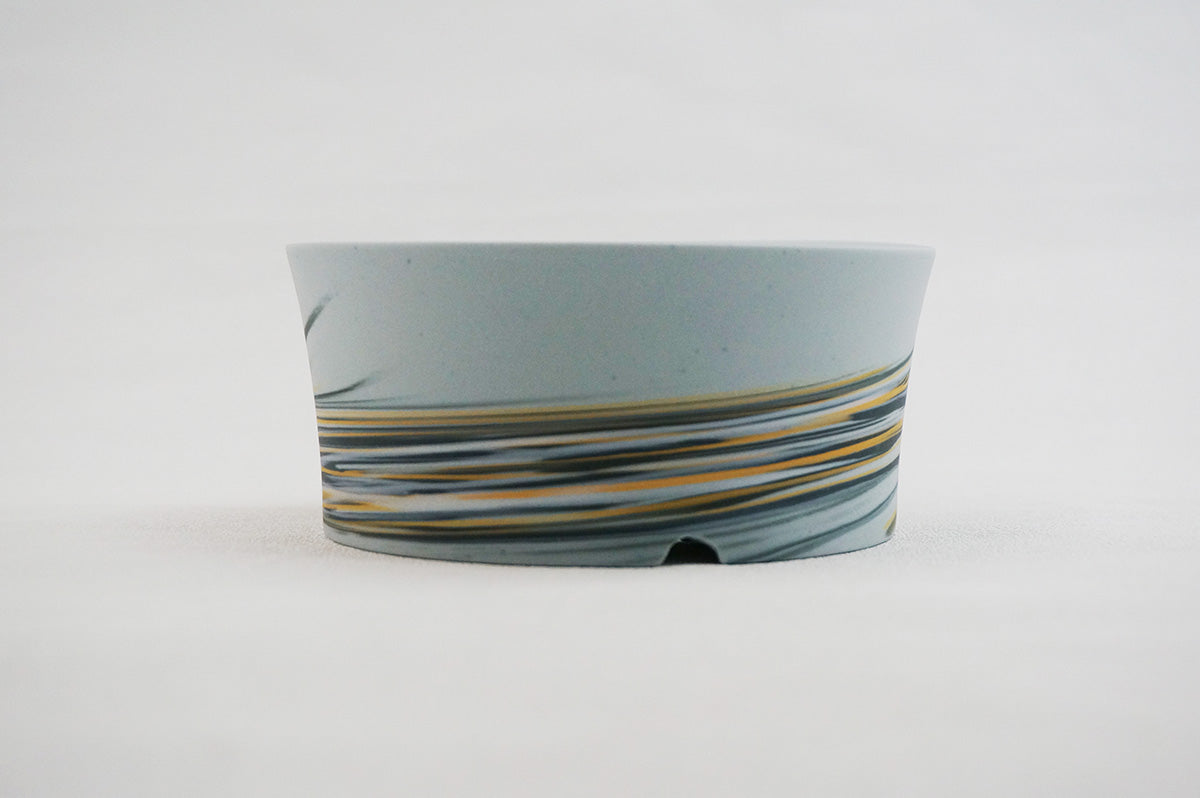 064 marble 円柱浅鉢