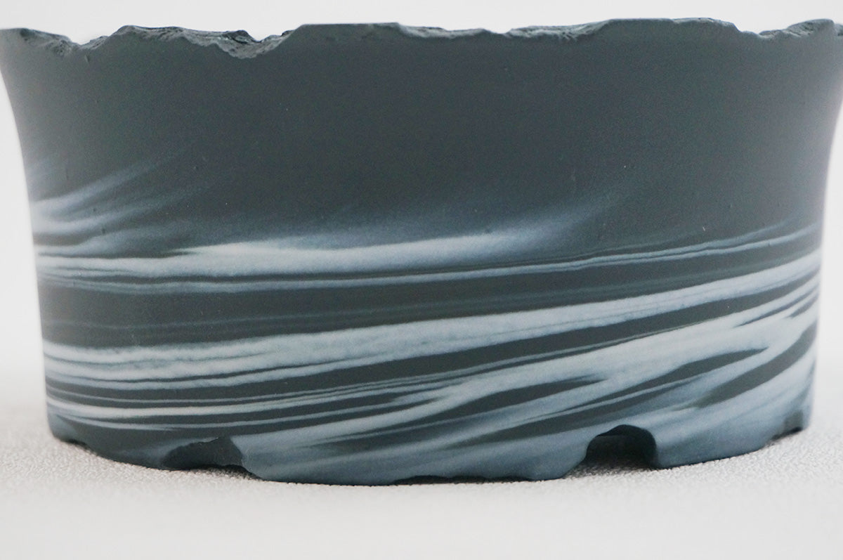 064 marble 円柱浅鉢