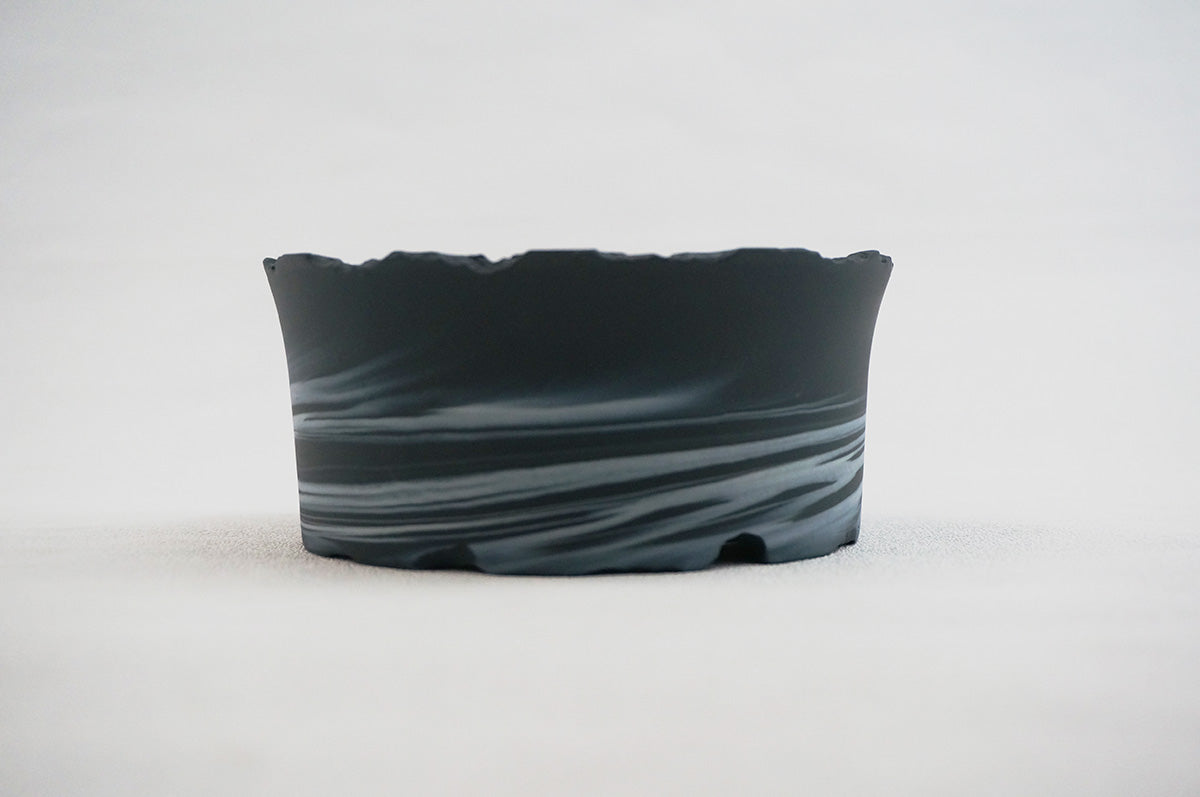 064 marble 円柱浅鉢