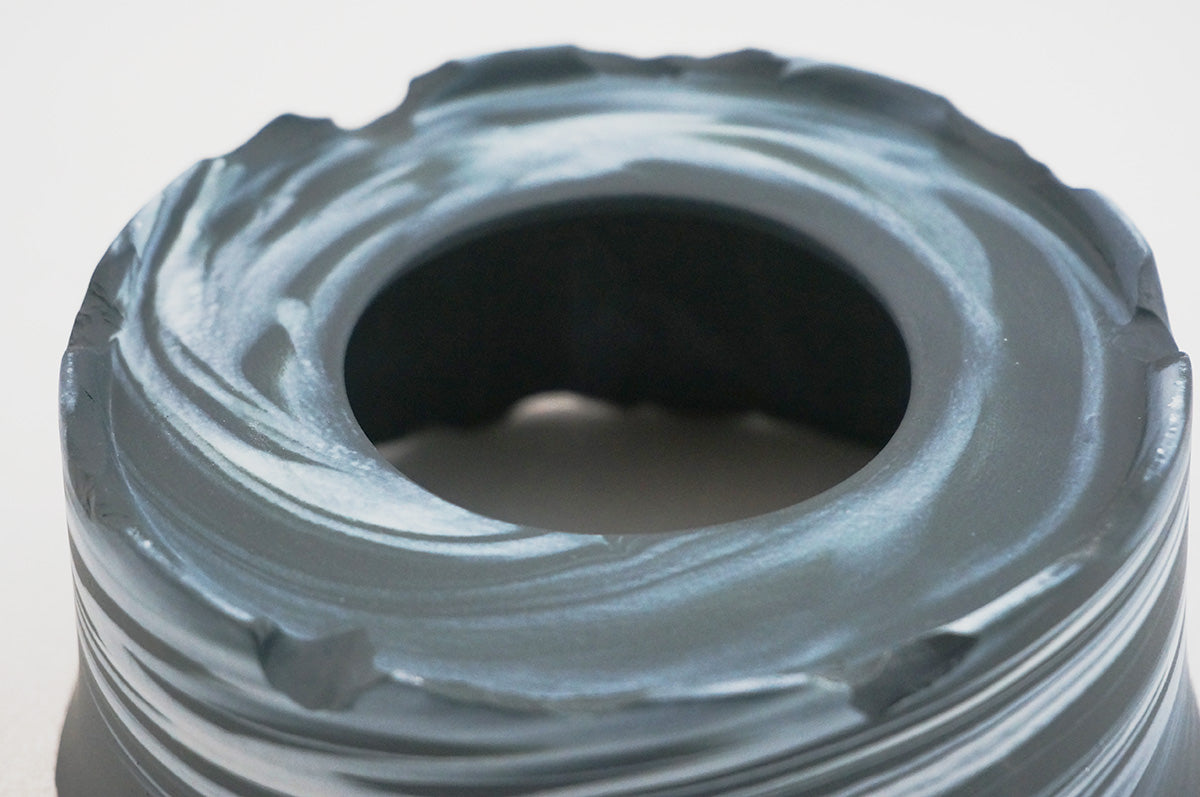064 marble 円柱浅鉢