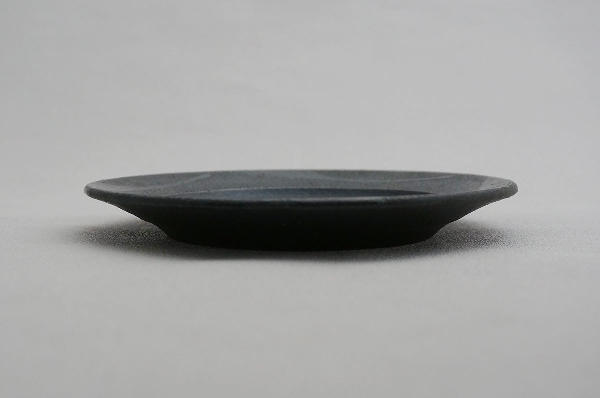 86 燻し銀彩 釉彩 5寸リム皿