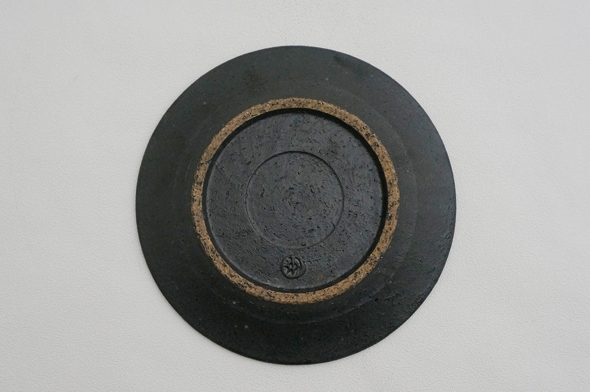 86 燻し銀彩 釉彩 5寸リム皿