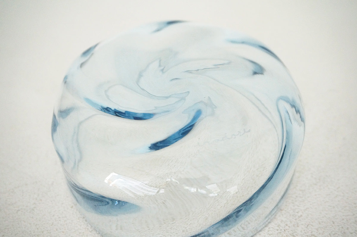 087 黒豆irodori Blue ゆらり鉢ドラム型小