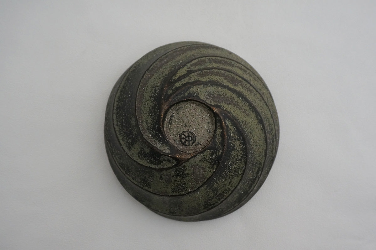 95 炭化 Spiral 銀彩ボウル