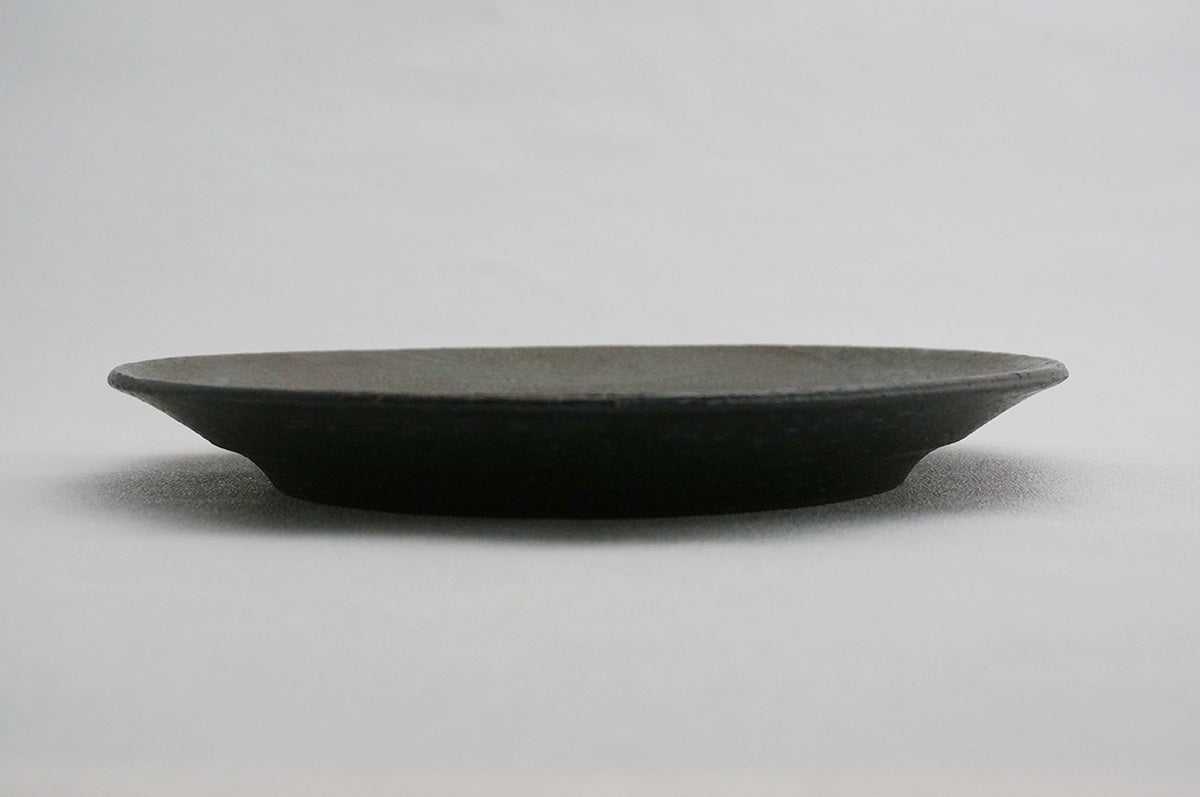 96 燻し銀彩 釉彩 8寸リム皿