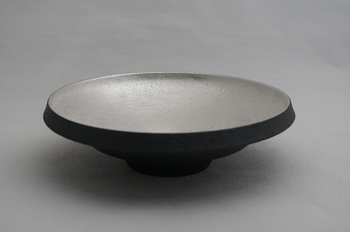 03-12 ナローボーダー 7寸鉢（内銀）