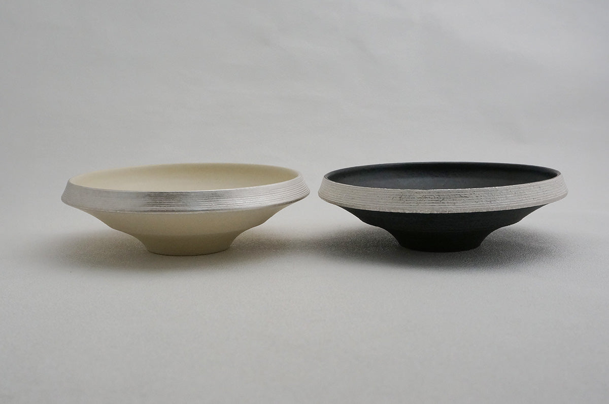 05-14 ナローボーダー 5寸鉢（外銀）