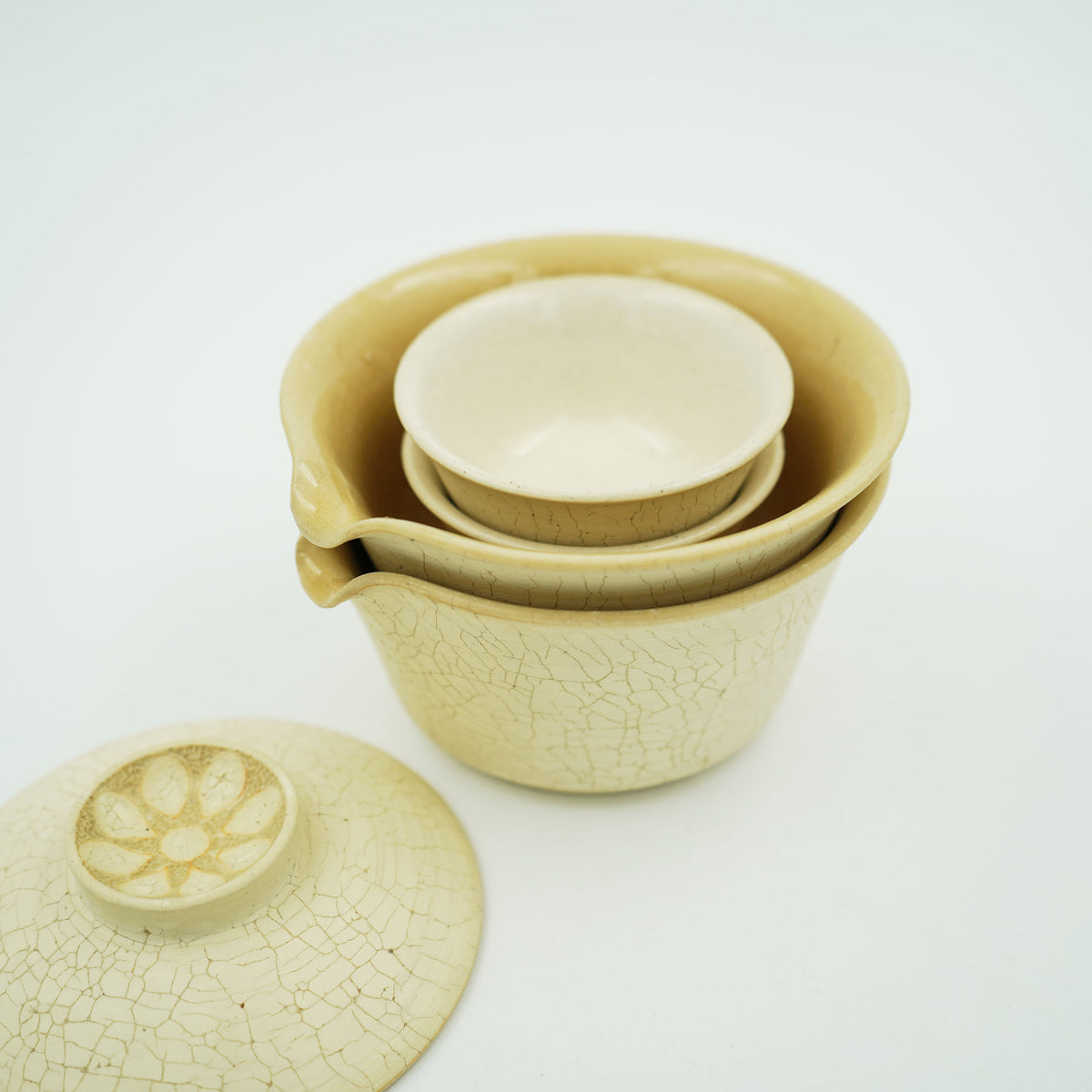 旅茶碗セット(茶杯2　片口1　蓋碗1)