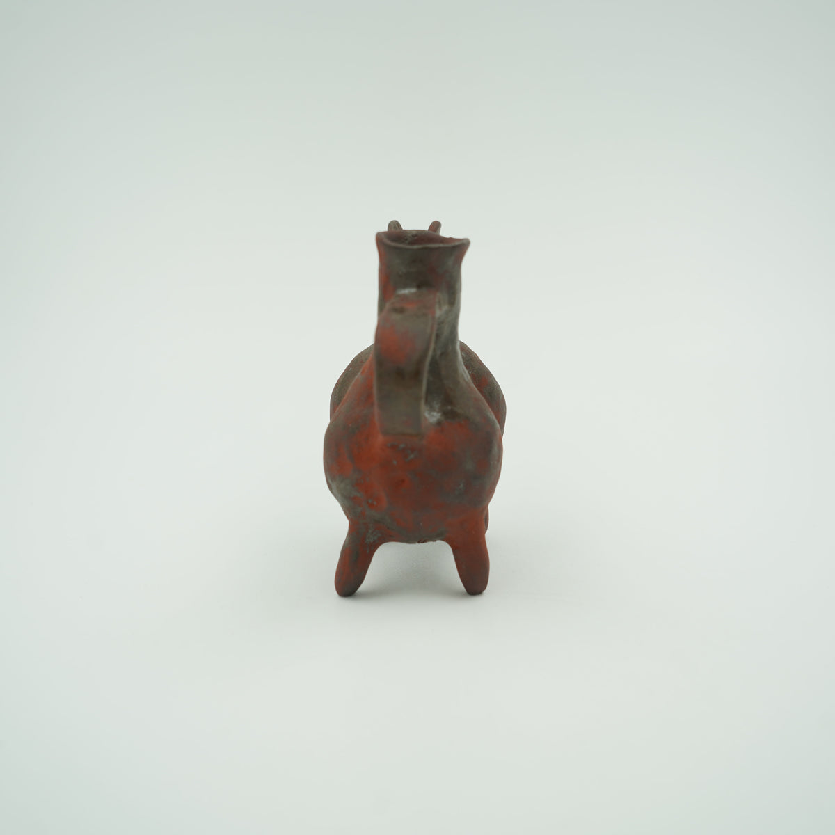 泥彩山羊一輪挿し　赤