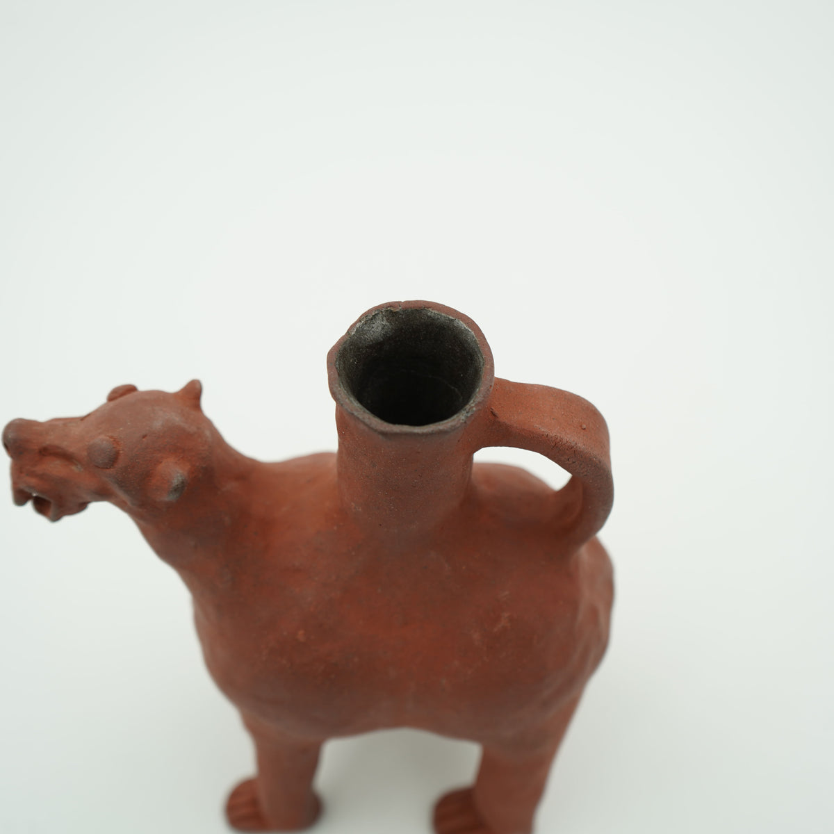 獅子形一輪挿し　赤