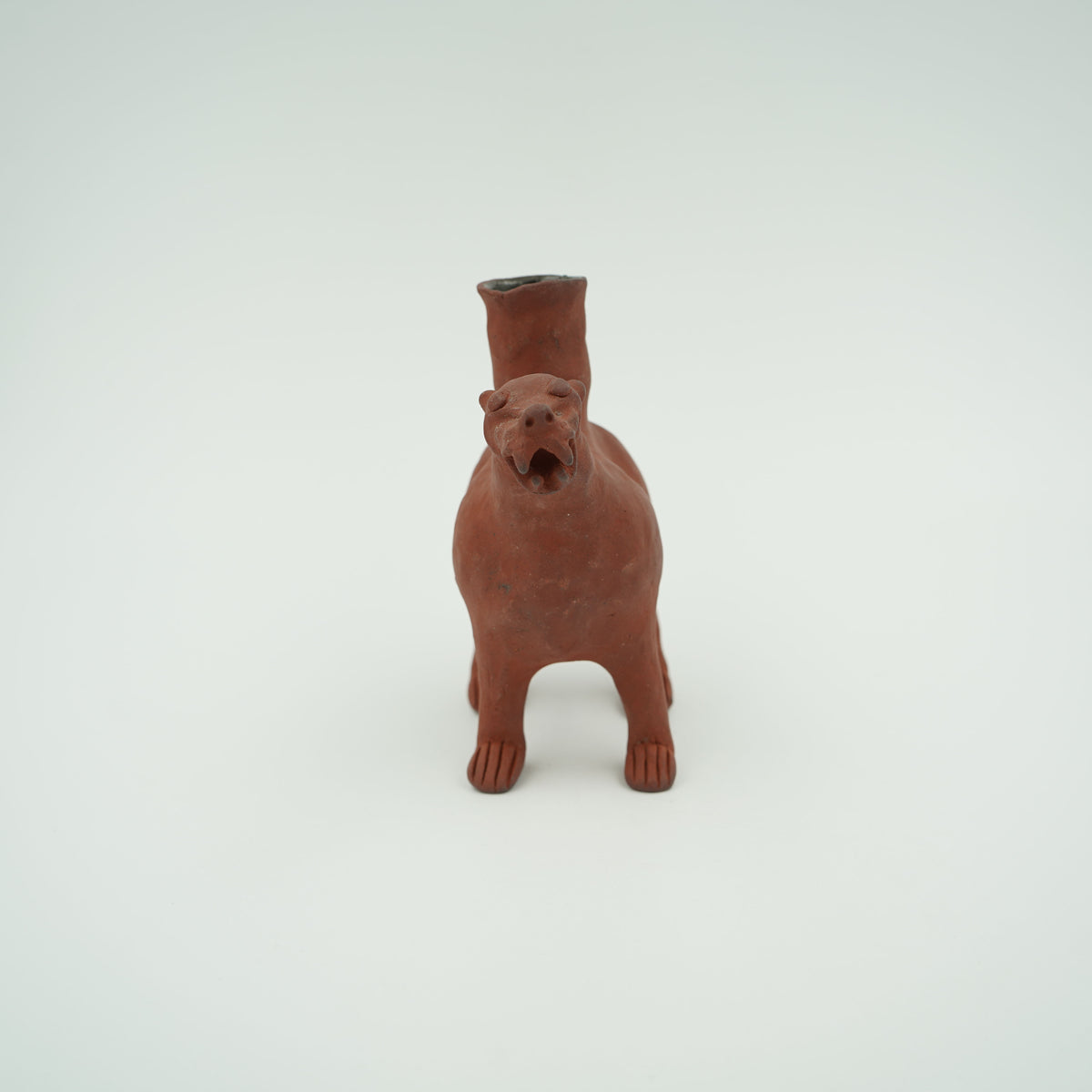 獅子形一輪挿し　赤