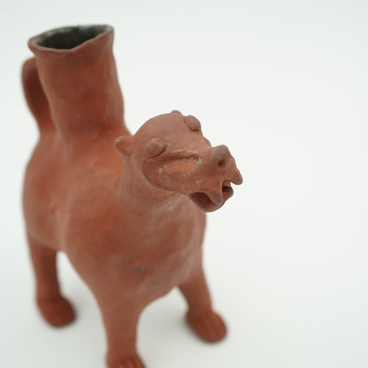 獅子形一輪挿し　赤