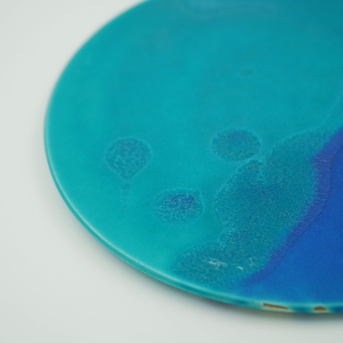 碧釉　6寸フラットプレート(バイカラー）