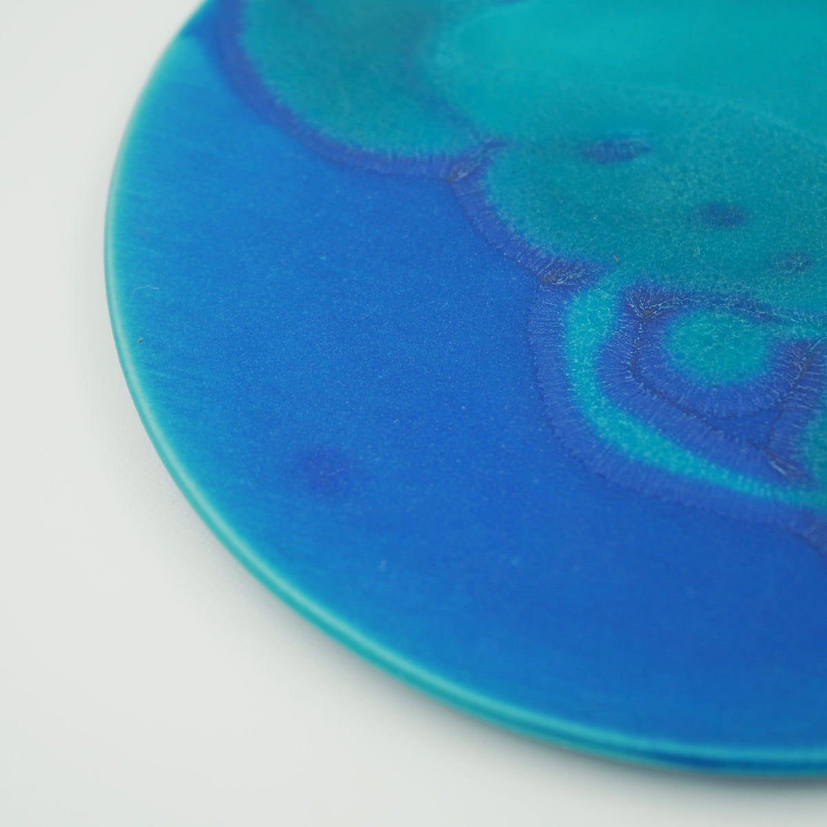 碧釉　6寸フラットプレート(バイカラー）